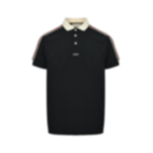 Web-Stripe Trim Polo Shirt