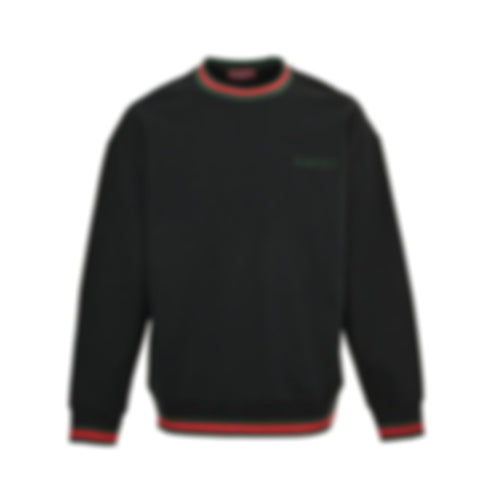 Embroidered Logo Web Trim Sweatshirt | Black