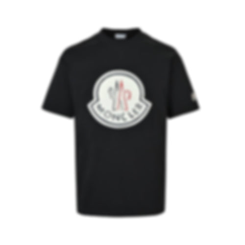 Oversized Terry Logo Patch T-Shirt - Black