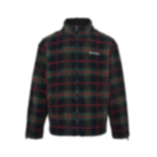 Plaid Fleece Zip-Up Jacket