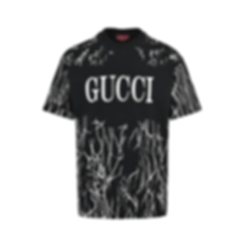 Abstract Line Print Logo T-Shirt