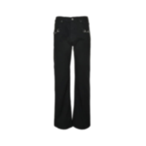 Horsebit Detail Jeans - Black