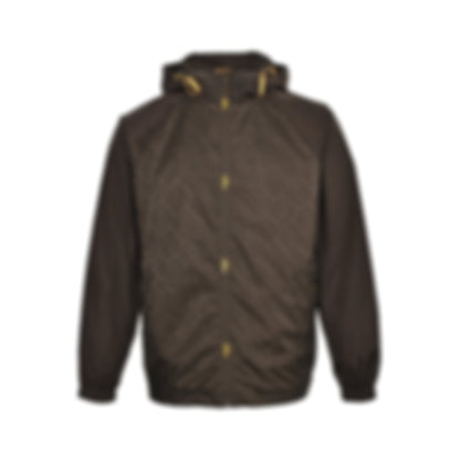 Monogram Windbreaker | Dark Brown & Black