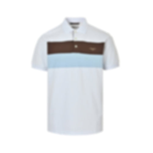 Color-Block Stripe Polo Shirt | White