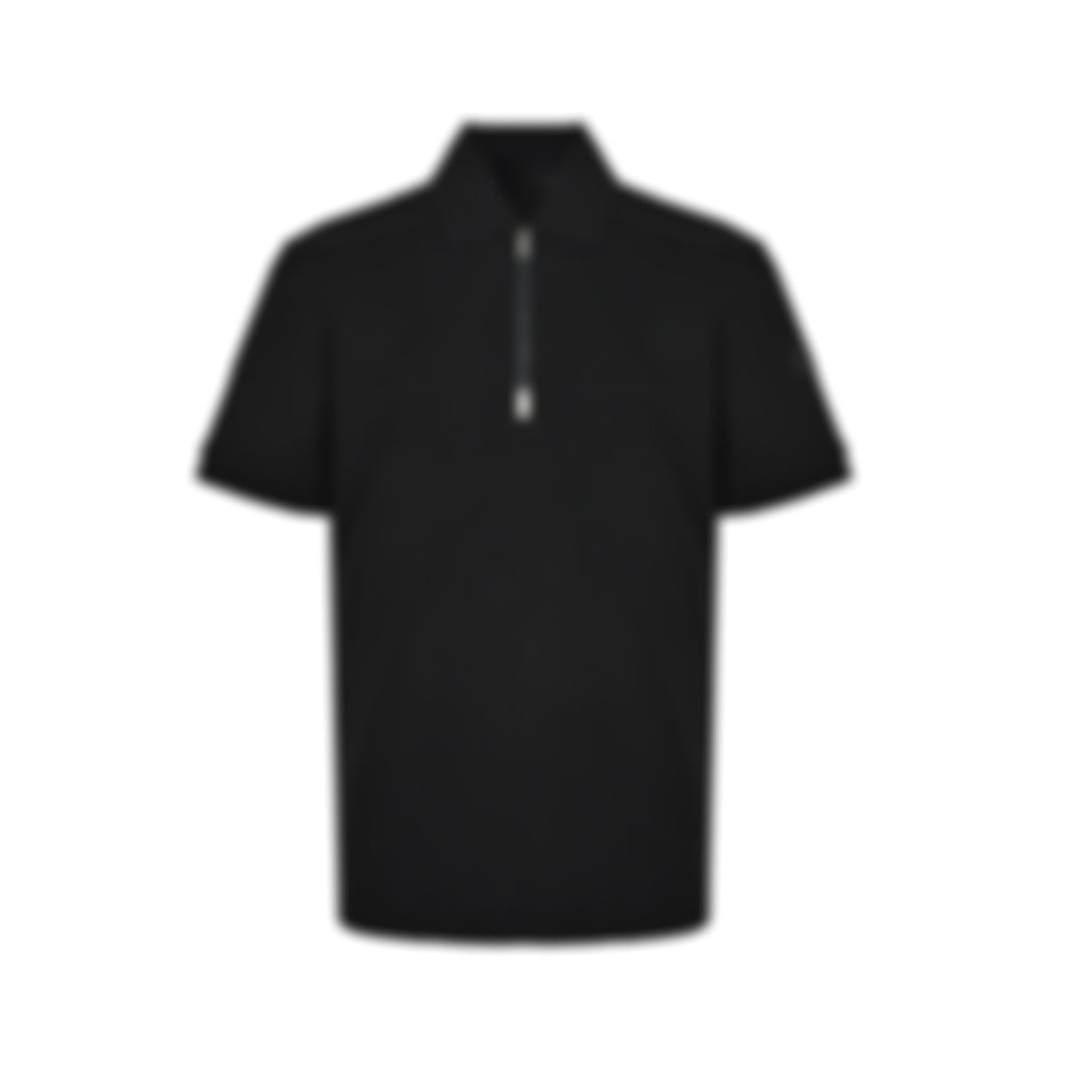 Zip-Neck Polo Shirt - Black