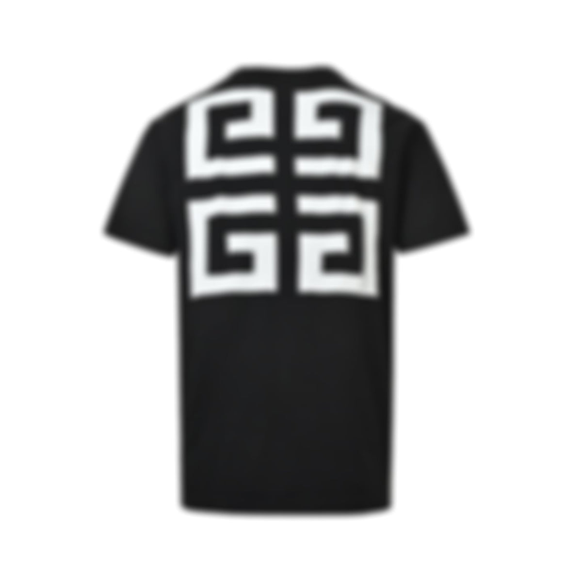 Intarsia Logo Knit T-Shirt - Black