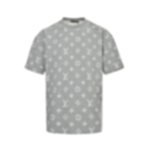 Textured Monogram T-Shirt | Grey & White