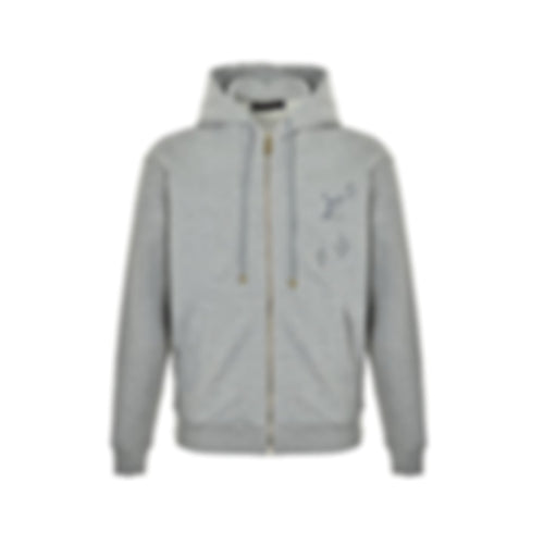 Embroidered Sketch Monogram Zip-Up Hoodie