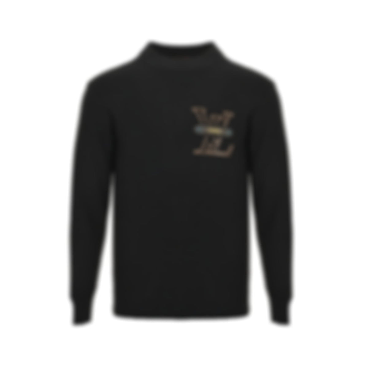 LV Appliqué Ribbed Knit Sweater | Black