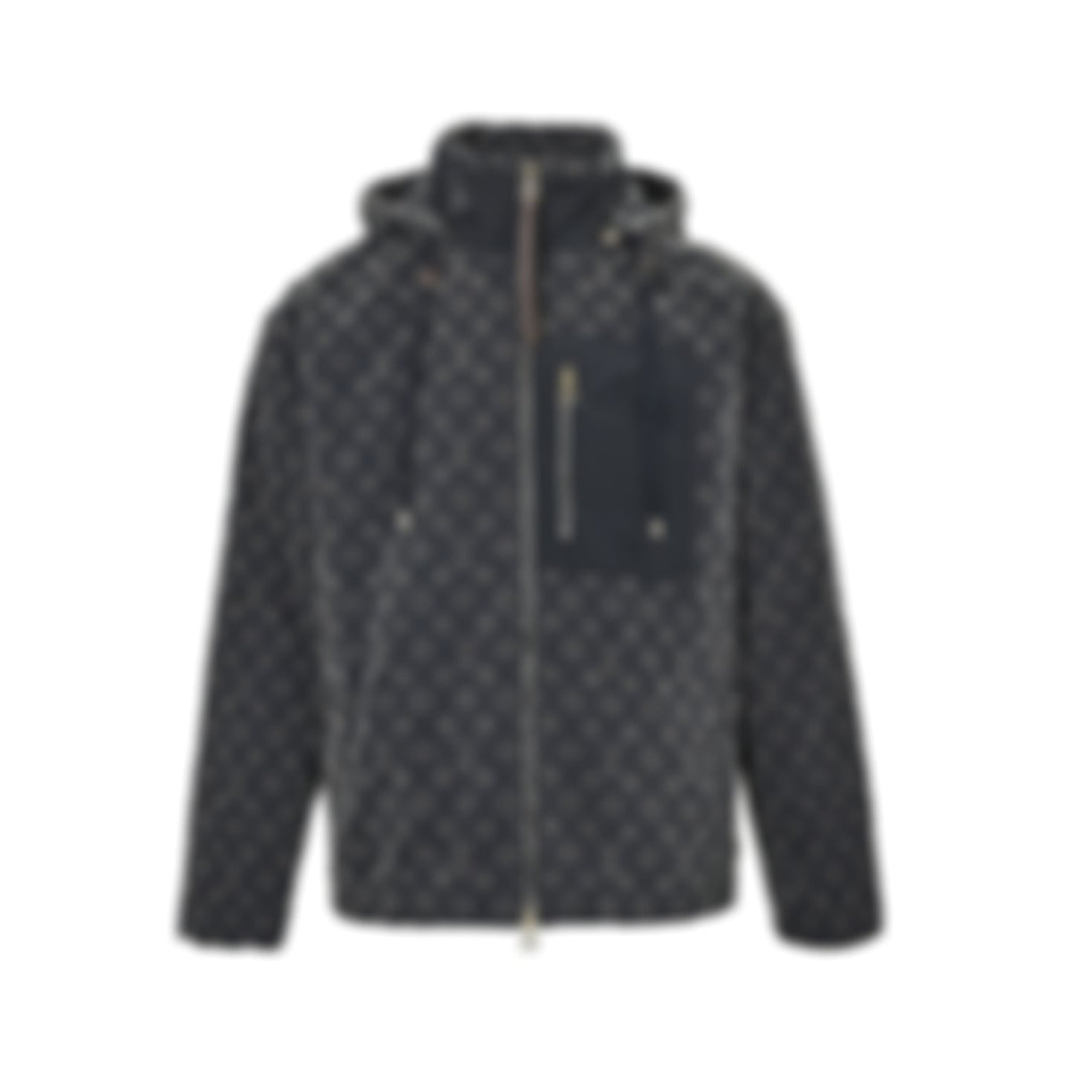 Monogram Tapestry Jacquard Hooded Jacket | Dark Grey