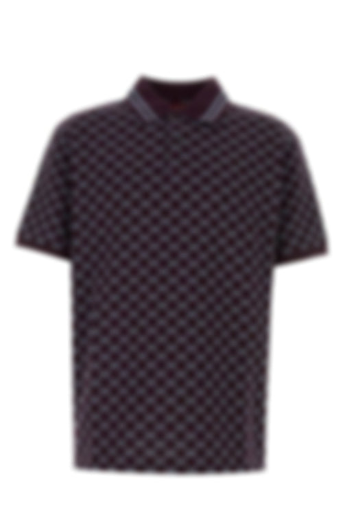 All-Over GG Motif Polo | Burgundy & Light Blue