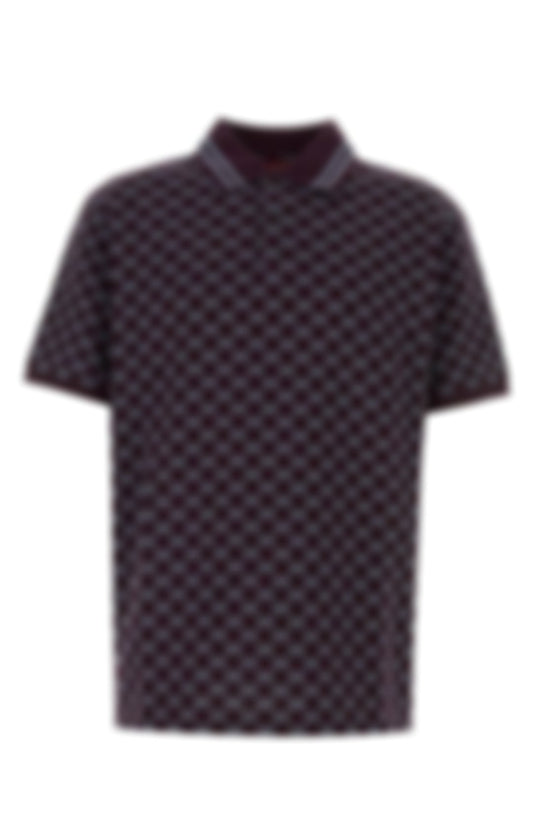 All-Over GG Motif Polo | Burgundy & Light Blue