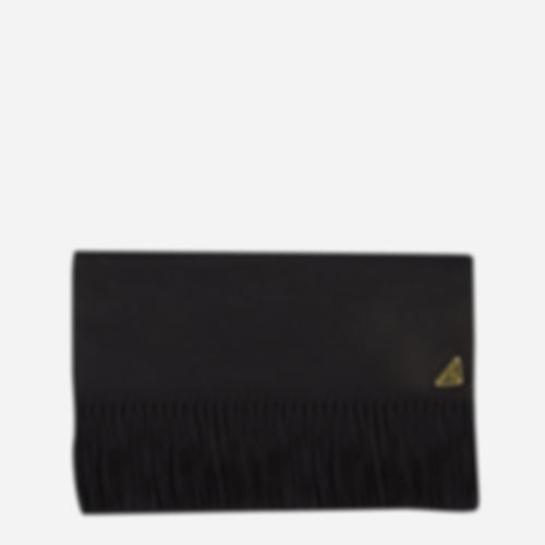 Black Silk and Cashmere Scarf