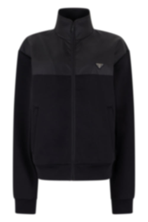 Paneled Zip-Up Sweatshirt | Black