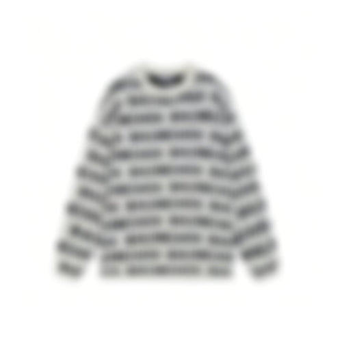 Allover Logo Diagonal Intarsia Knit Crewneck