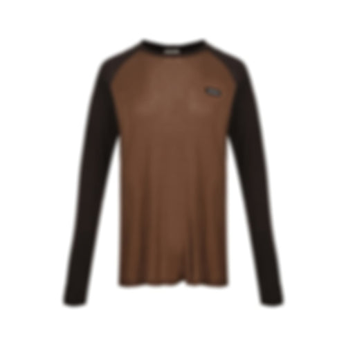 Contrast Raglan Long Sleeve | Brown