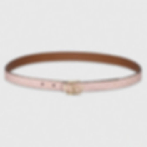 GG Marmont Reversible Belt | Pink GG Embossed Leather