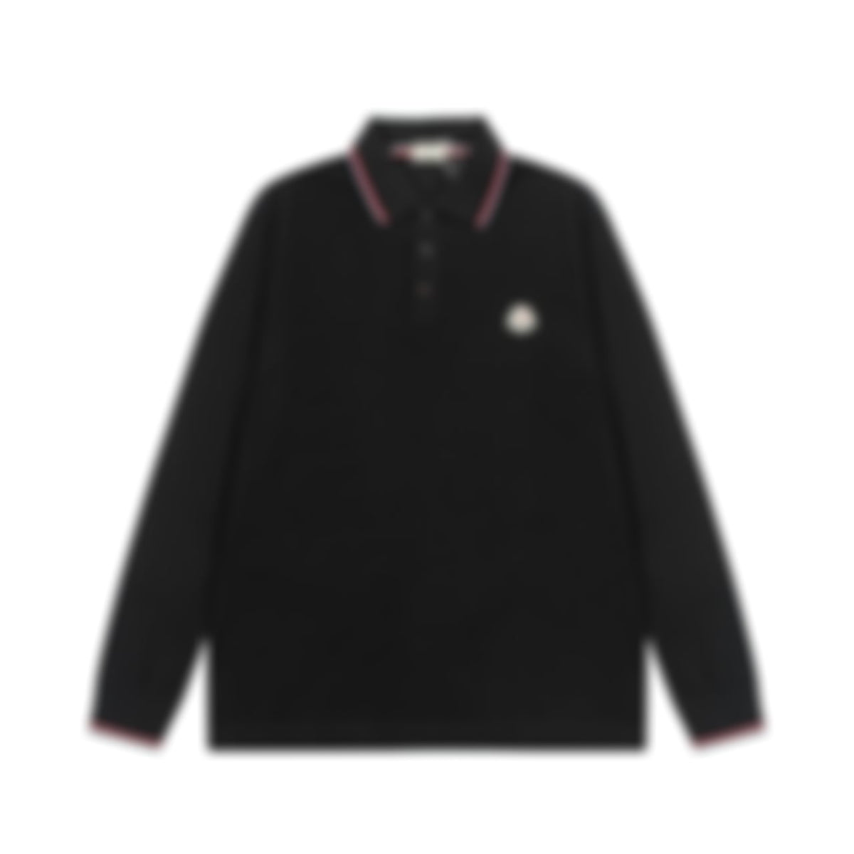 Tri-Color Trim Long-Sleeve Polo