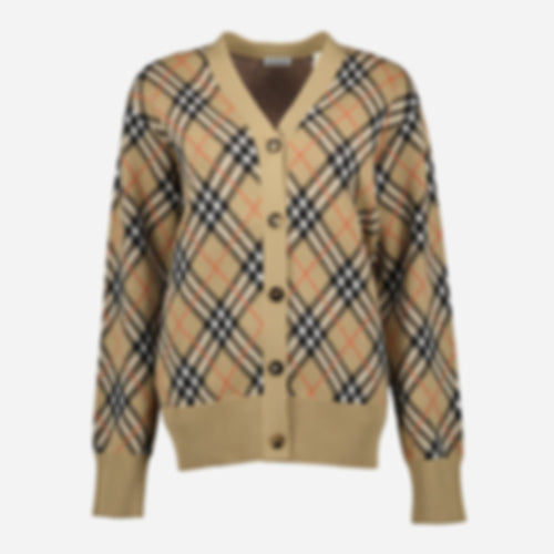 Check Plaid Cardigan